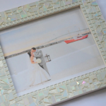 White Mosaic Wedding Frame