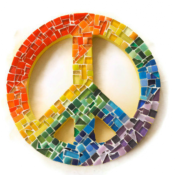 Rainbow Mosaic Peace Sign on Luulla